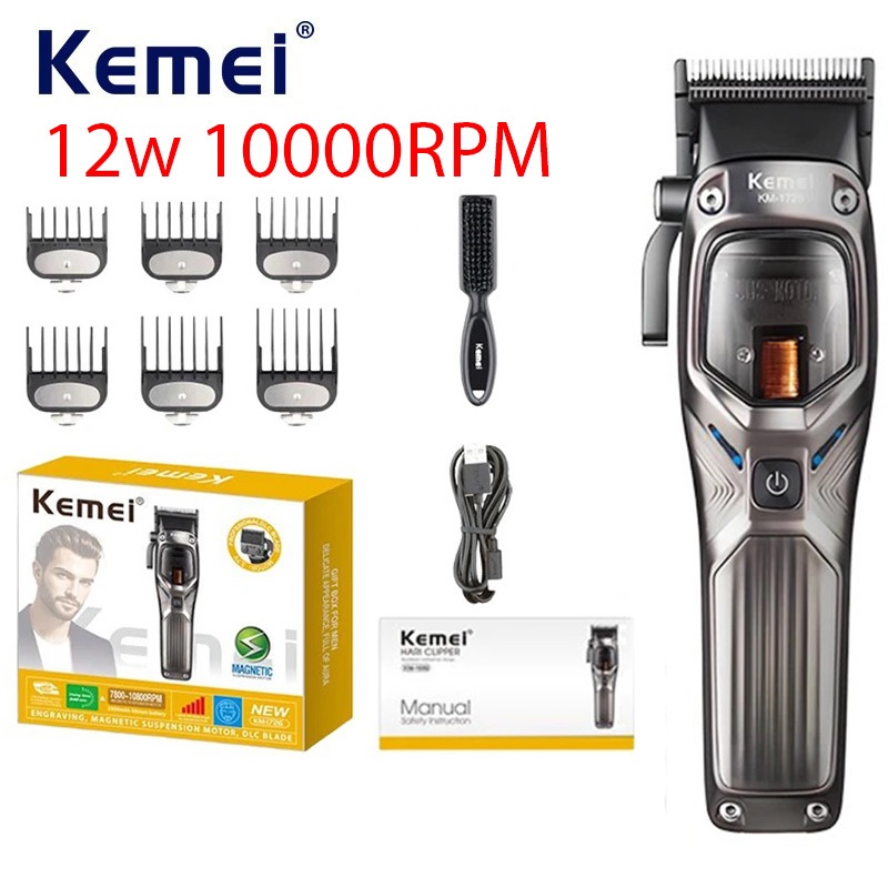 Kemei 1726 Professional Hair Clipper Cordless Trimmer DLC Blade 12W ...
