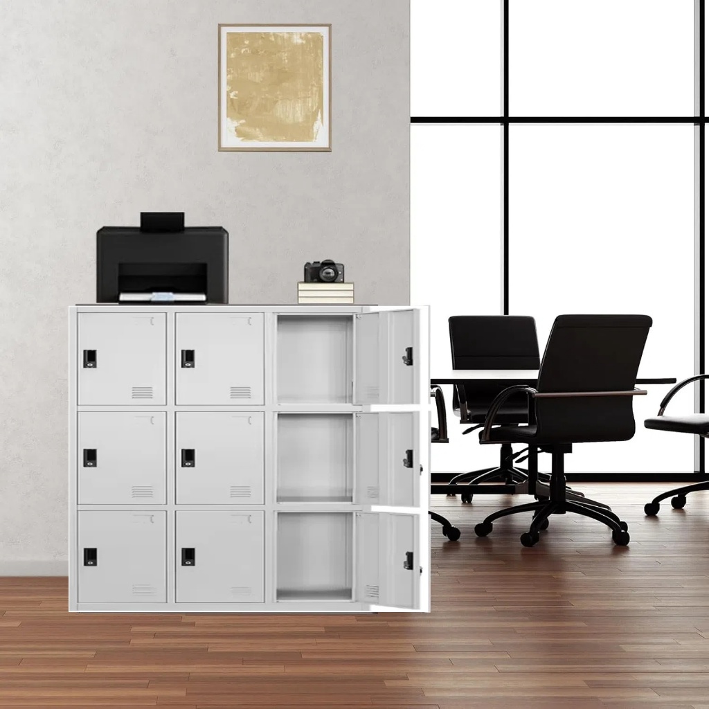9 Doors Metal Lockers for Employees Steel Storage Locker with Lock and ...
