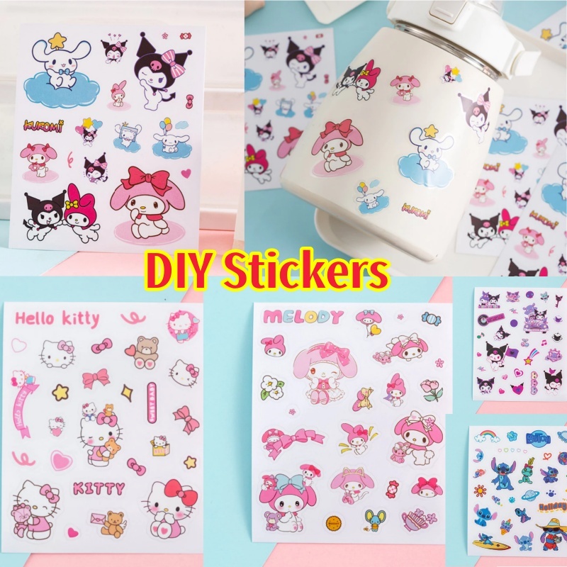 Melody, Kuromi, KT Cat, Stitch，Adhesive Creative DIY Stickers ...