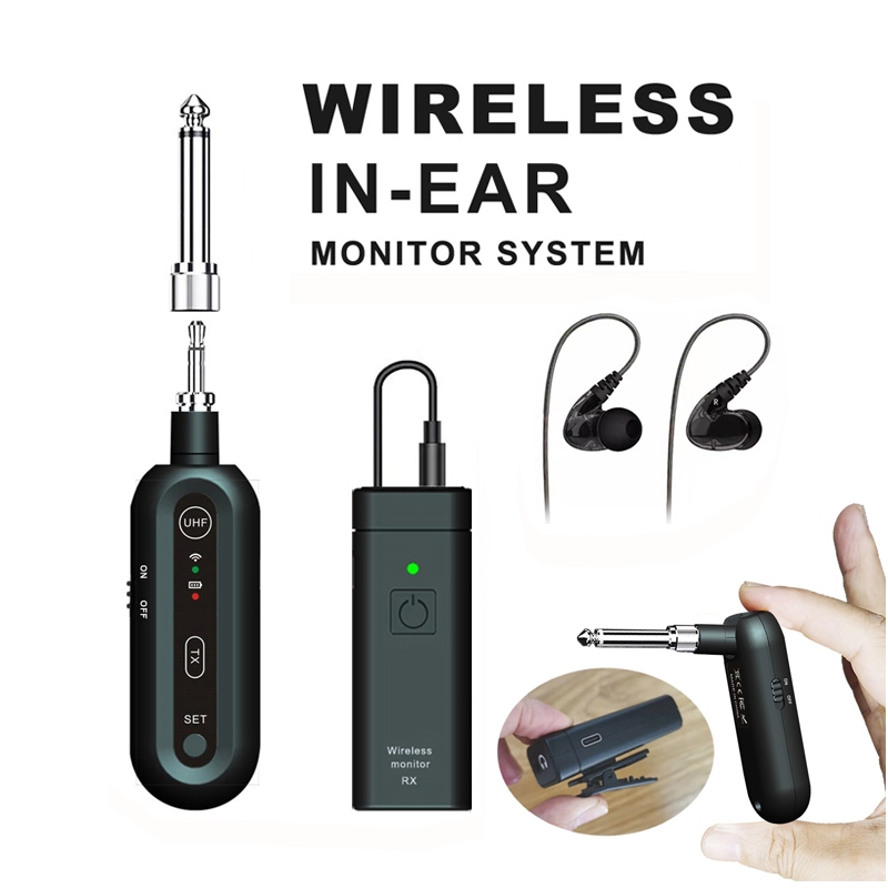 UHF Wireless in-Ear Monitor System No Delay HD Audio Transmitter ...