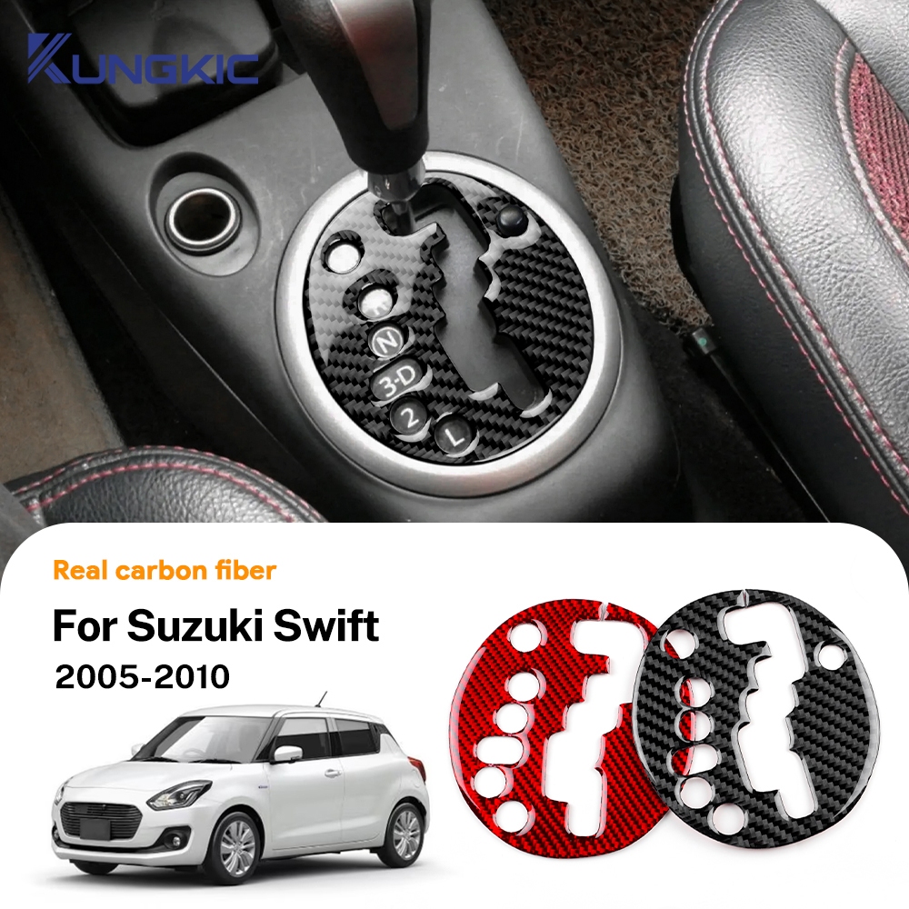 KUNGKIC Soft Carbon Fiber For Suzuki Swift 2005-2010 Car Gear Shift ...