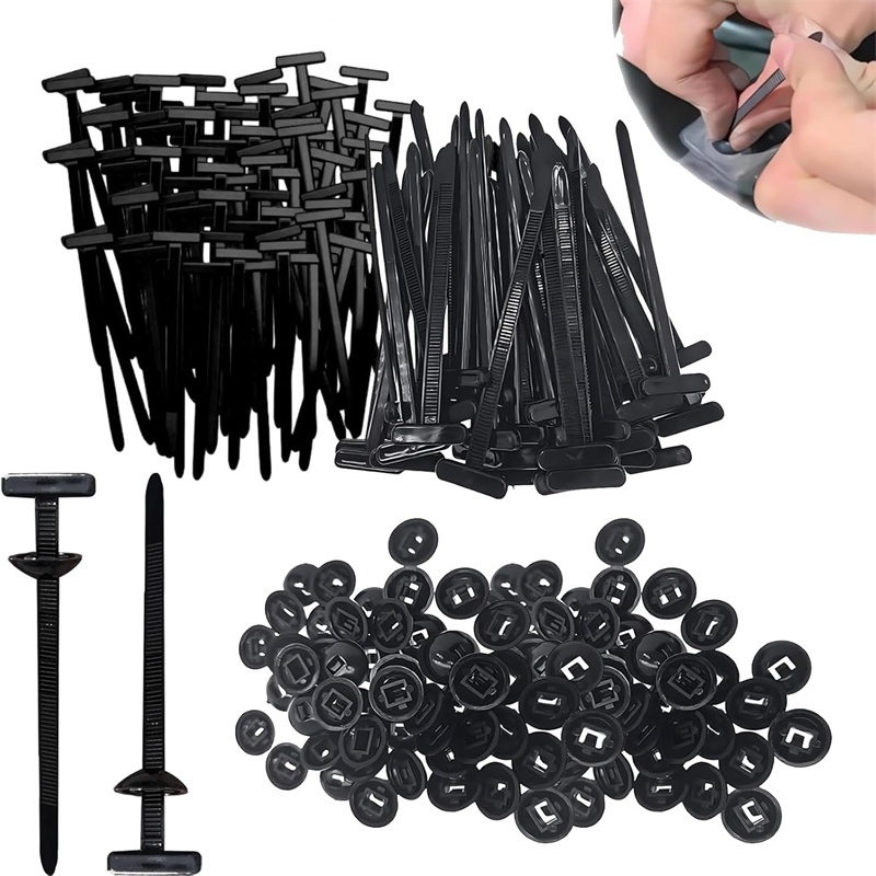 100-Pack Heavy Duty Self-Locking Nylon Zip Ties – 4 Inch, Black – Universal Cable Buckle Holder