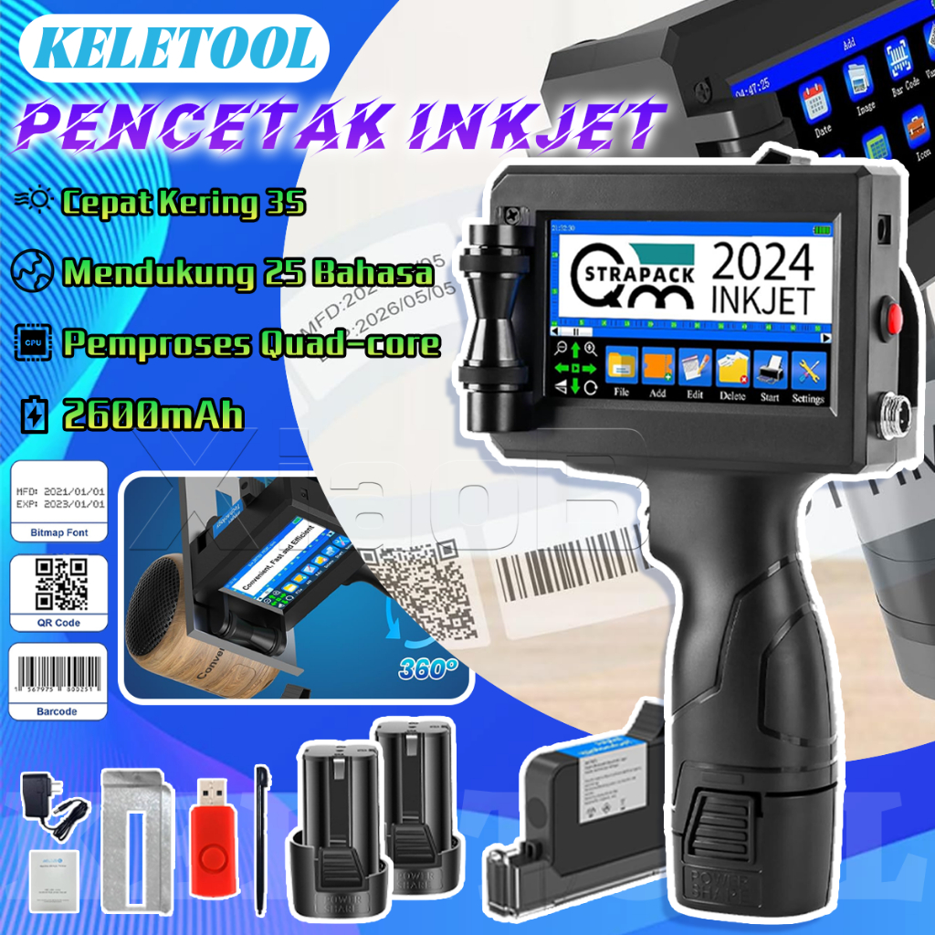 Handheld Inkjet Printer Wireless Inkjet Date Time Coder portable ...