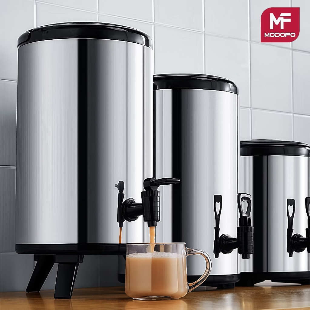 6L/8L/10L/12L】MODOFO Stainless Steel Milk Tea Bucket With Faucet Jug ...