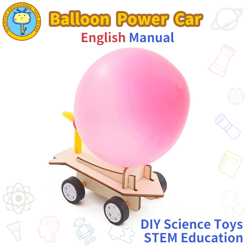 🚀Science Toys🔥DIY Balloon Power Car STEM Kits Handmade Model ...