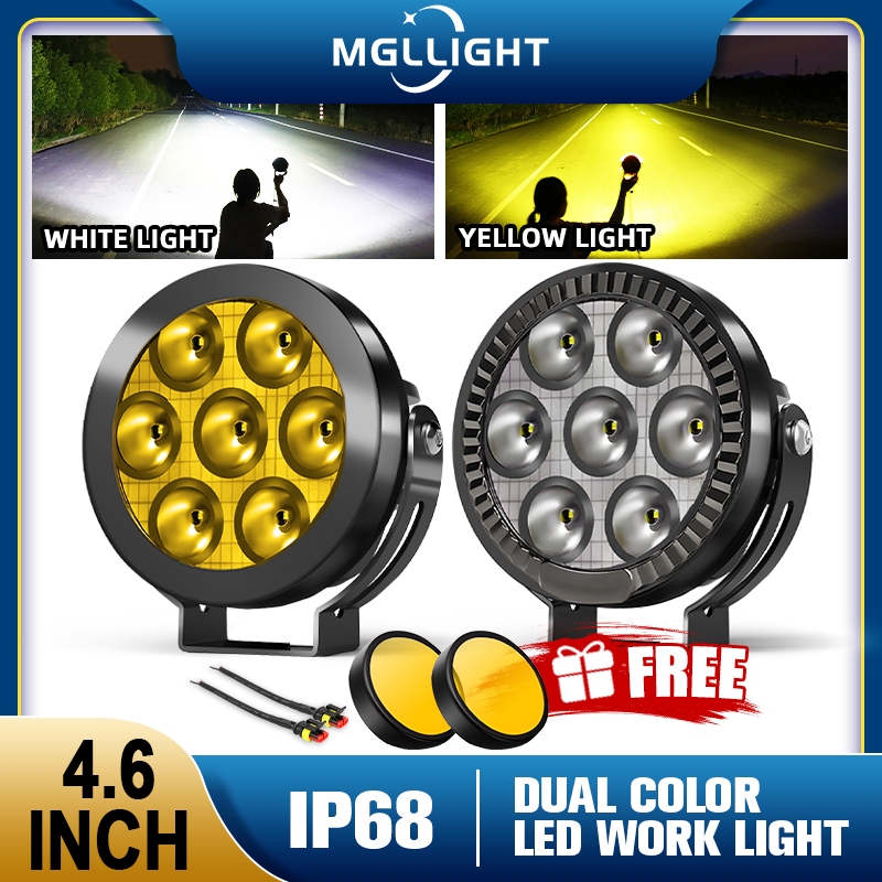 4.5inch LED Spotlight For Motorcycle ADV GS Motor Bike Yellow Fog ...
