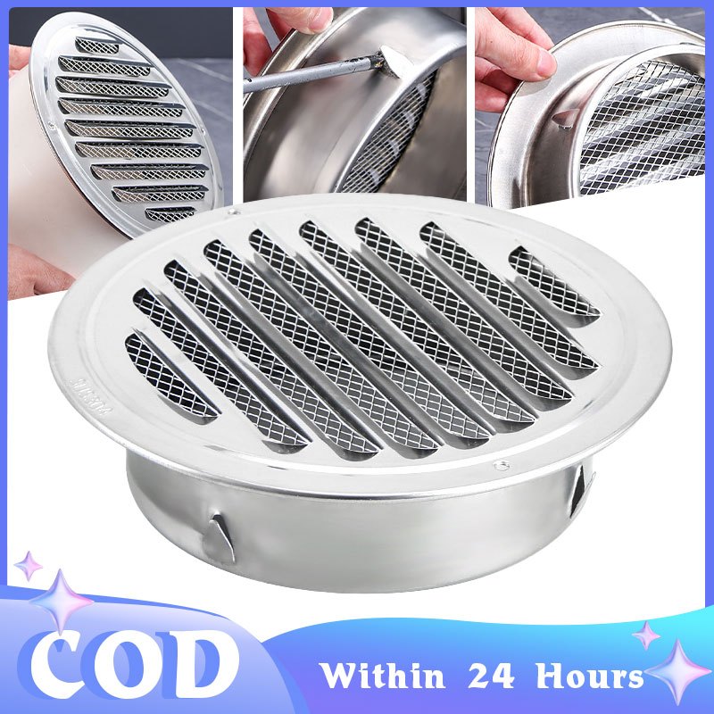 4/6/7 Inch Round Stainless Steel Air Vent Grille Insect Protection Home ...