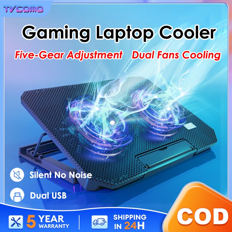Gaming Laptop Cooler Cooler Stand Cooling Fan USB Dual Fans 5-Height ...