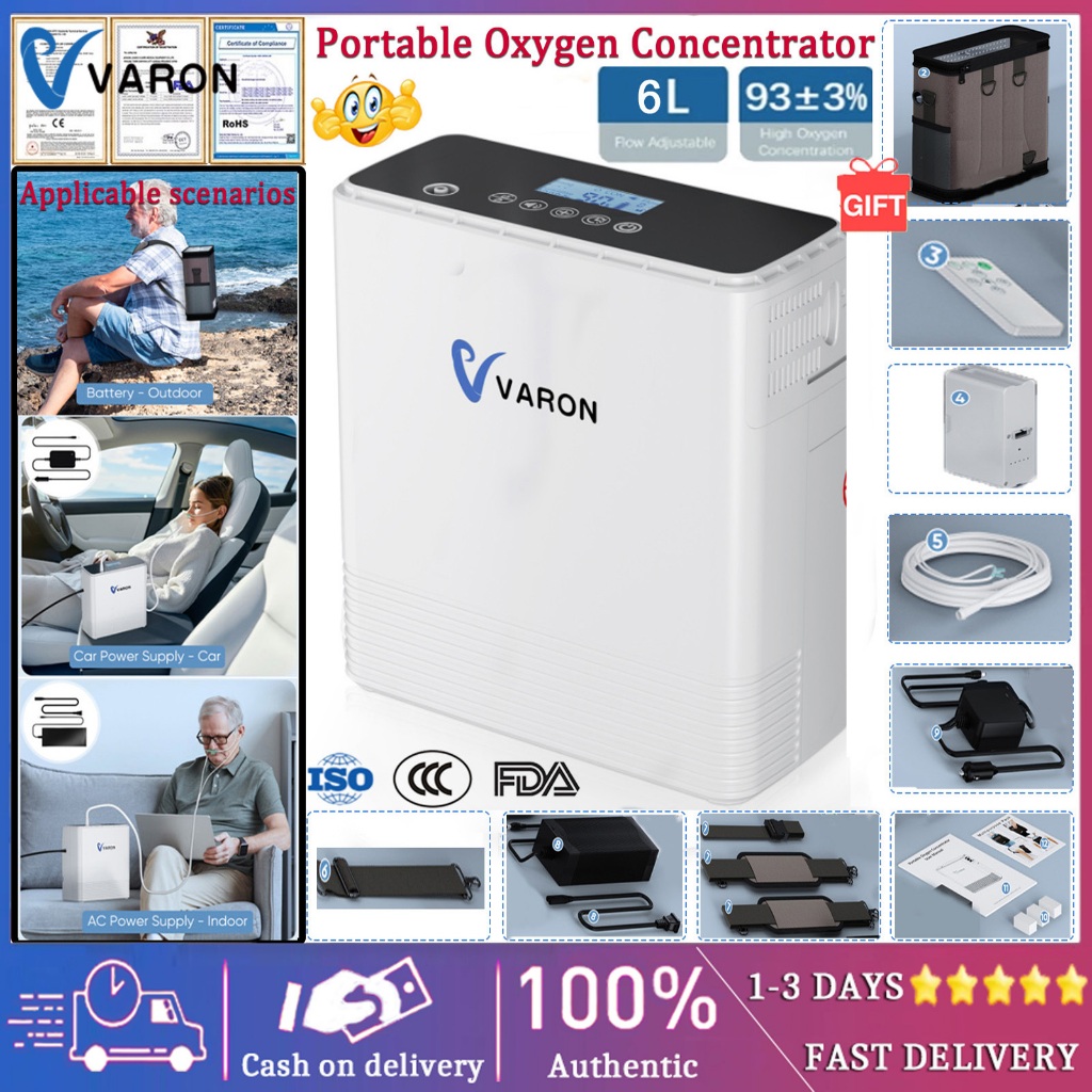 Local delivery+COD 1~6 L/min Portable Oxygen Concentrator Machine with ...