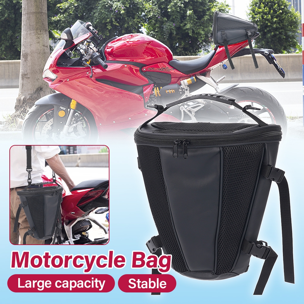 Motorcycle Tail Bag 20L Black - Rear Seat Rack Mount Luggage w/ Quick ...