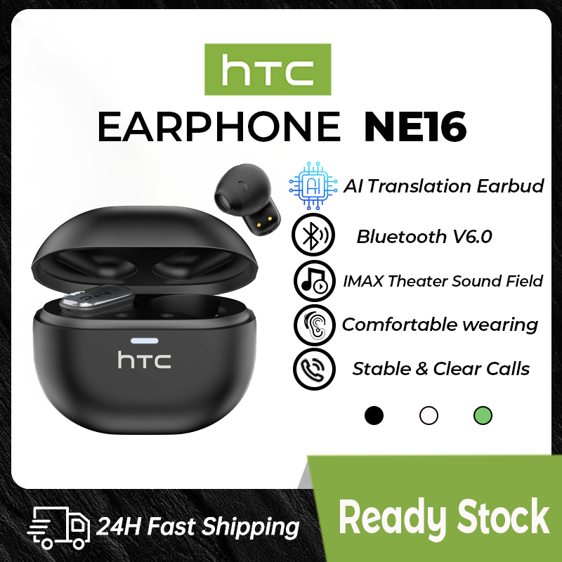 HTC NE16 AI Translator Earbud Wireless Bluetooth Earphone 134 Languages ...