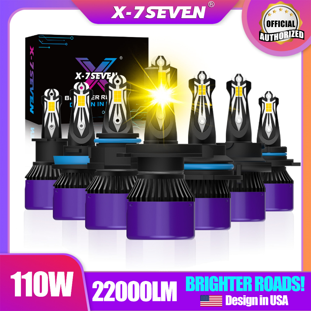X-7SEVEN USA 2PCS 22000LM Yellow LED Bulbs H3 Led Bulb H4 H7 H11 H8 ...