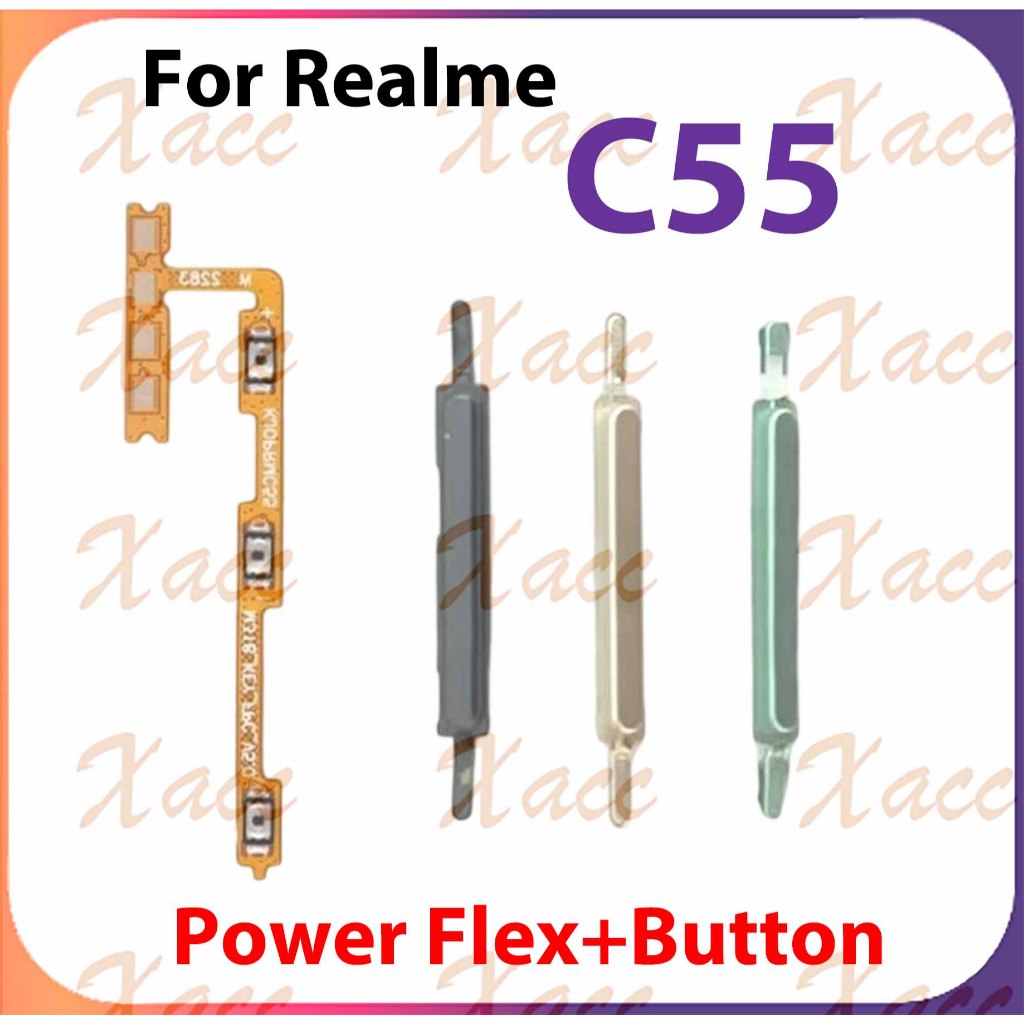 Foe Realme C55 Power Volume Button Ribbon Flex Cable with ON OFF Side ...