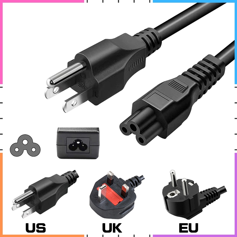 【Ready Stock】3 PIN 1.5M US UK EU AC Adapters Desktop PC LCD Monitor ...