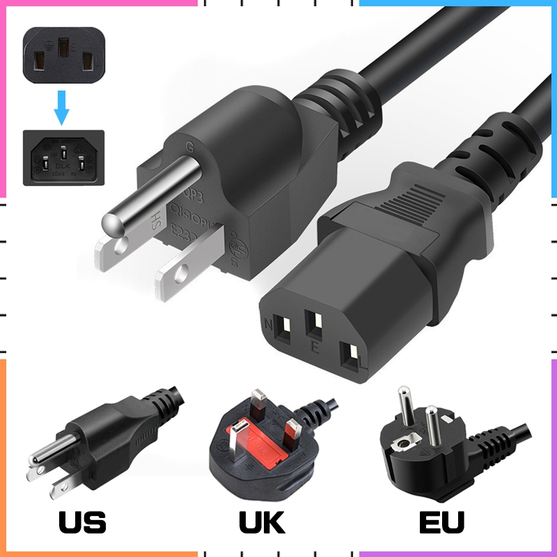 【Ready Stock】3 PIN 1.5M UK US EU Plug 13A Fuse 500W/2500W Desktop PC ...