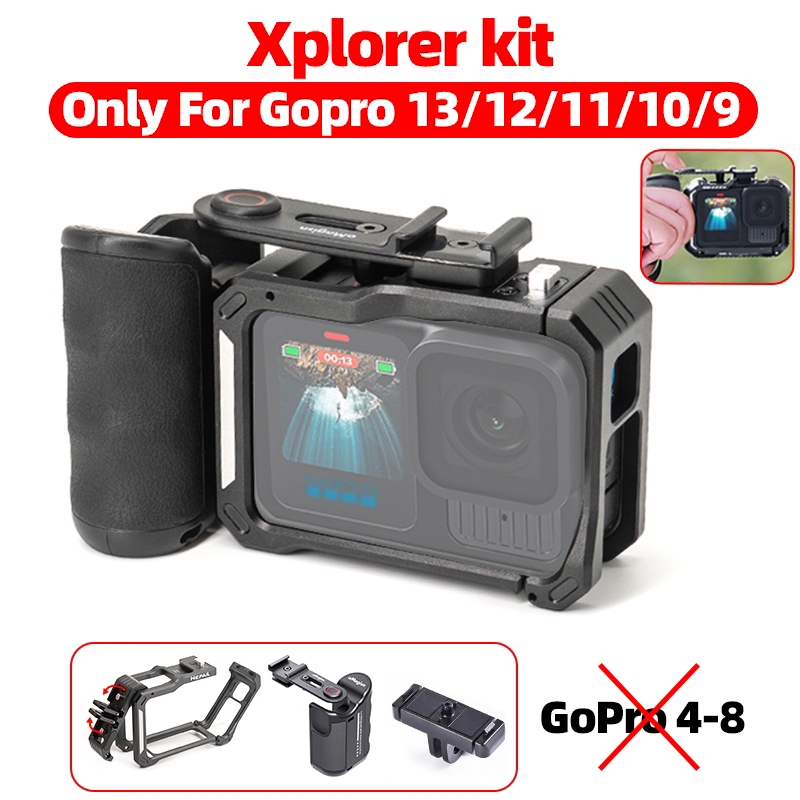 Xplorer Grip Kit For Gopro Hero 13 12 11 10 9 Black Action Camera Metal ...