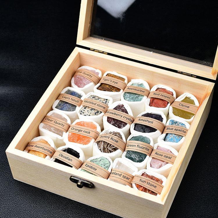 Natural Mineral Crystal Gemstone Set | Crystal Rough Stone Ornamental ...