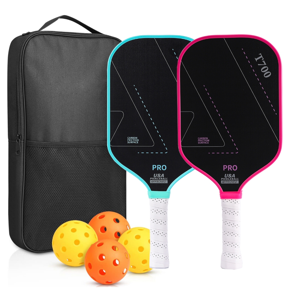 Pickleball Paddles Set of 2 USAPA Approved T700 Raw Carbon Fiber ...