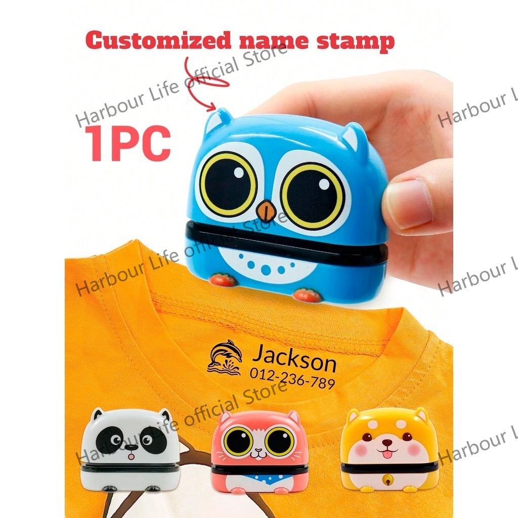 Custom Stamp,Cartoon Pattern Name Stamps Personalized,Customized Name ...