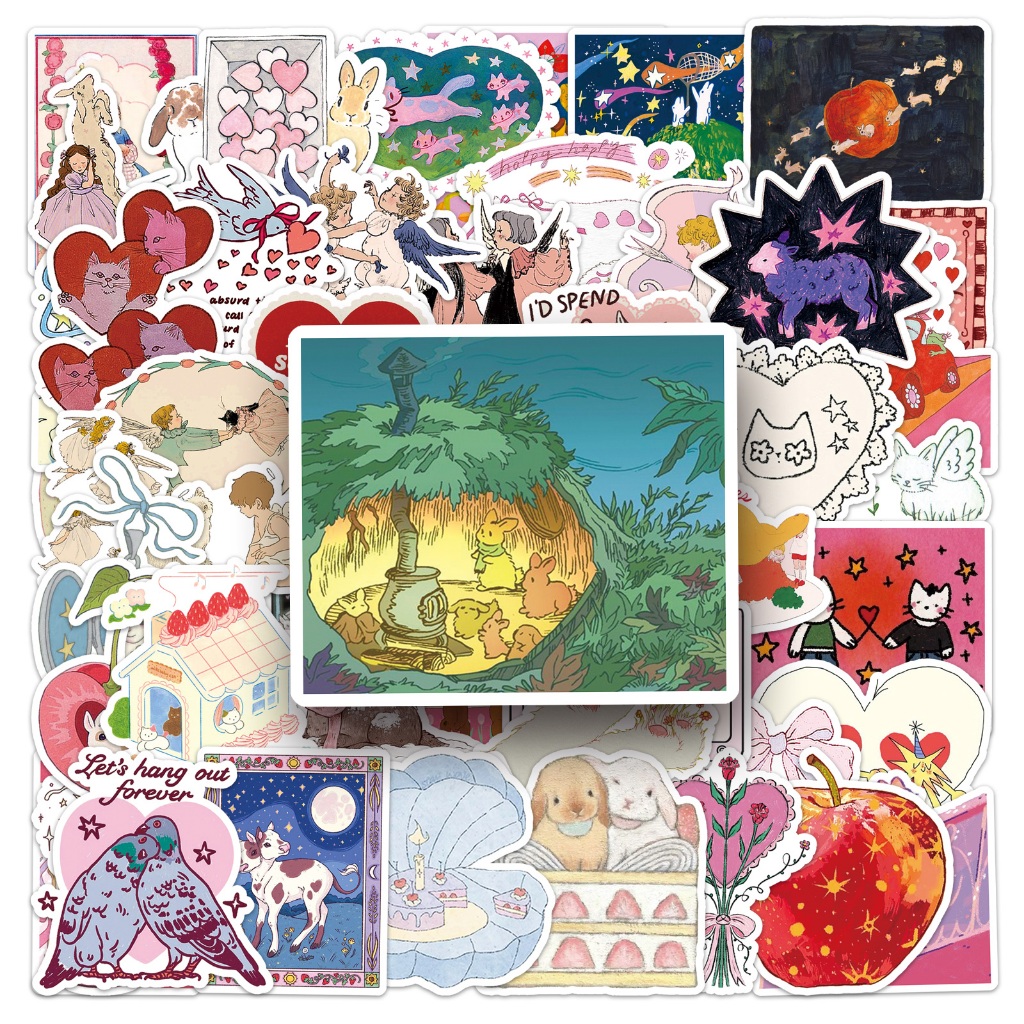 Ins Style 50Piece Dreamy Fairy Tale Journal Stickers For Laptop ...