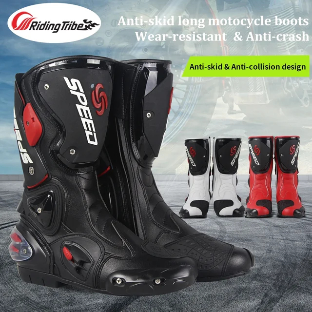 Motorcycle knee boot SPEED Racing shoes off road Protective gear Racing ...
