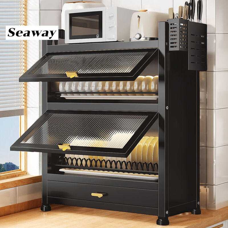 Seaway Dust-proof Almari Pinggan Mangkuk Kitchen Dish Rack with Door 2/ ...