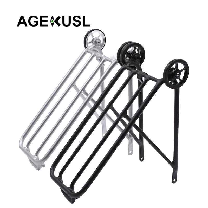 Aceoffix Bike Rear Rack Cargo Racks With Easy Wheels For Brompton 3 ...
