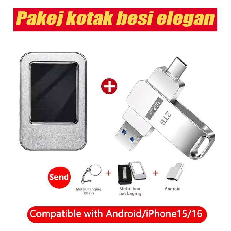 CDD】𝟏𝟎𝟎% 𝐓𝐮𝐥𝐞𝐧 2TB OTG Pendrive 2-in-1 USB Type-c Flash