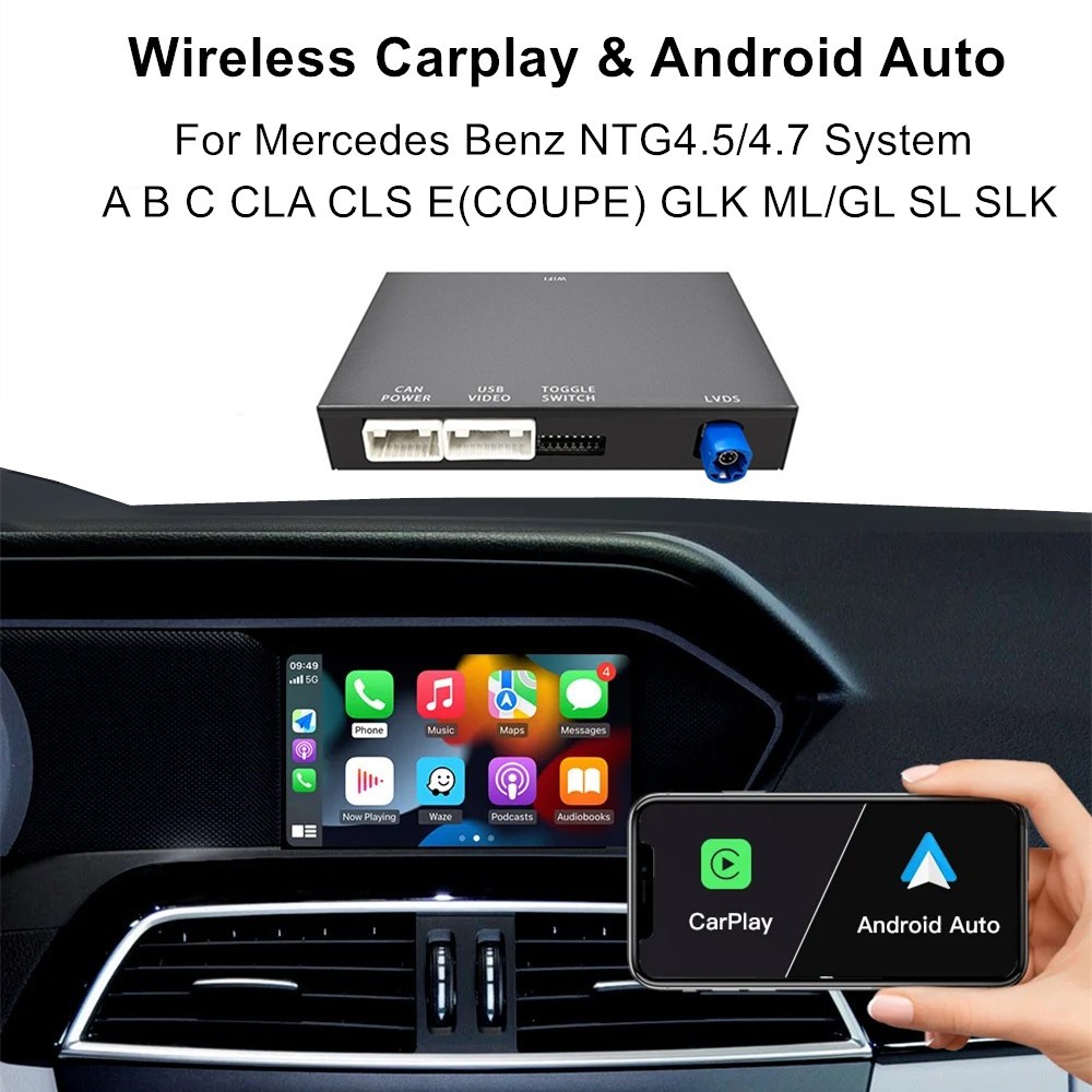 New Upgrade Wireless Carplay Android Auto for Mercedes Benz W203 W204 ...