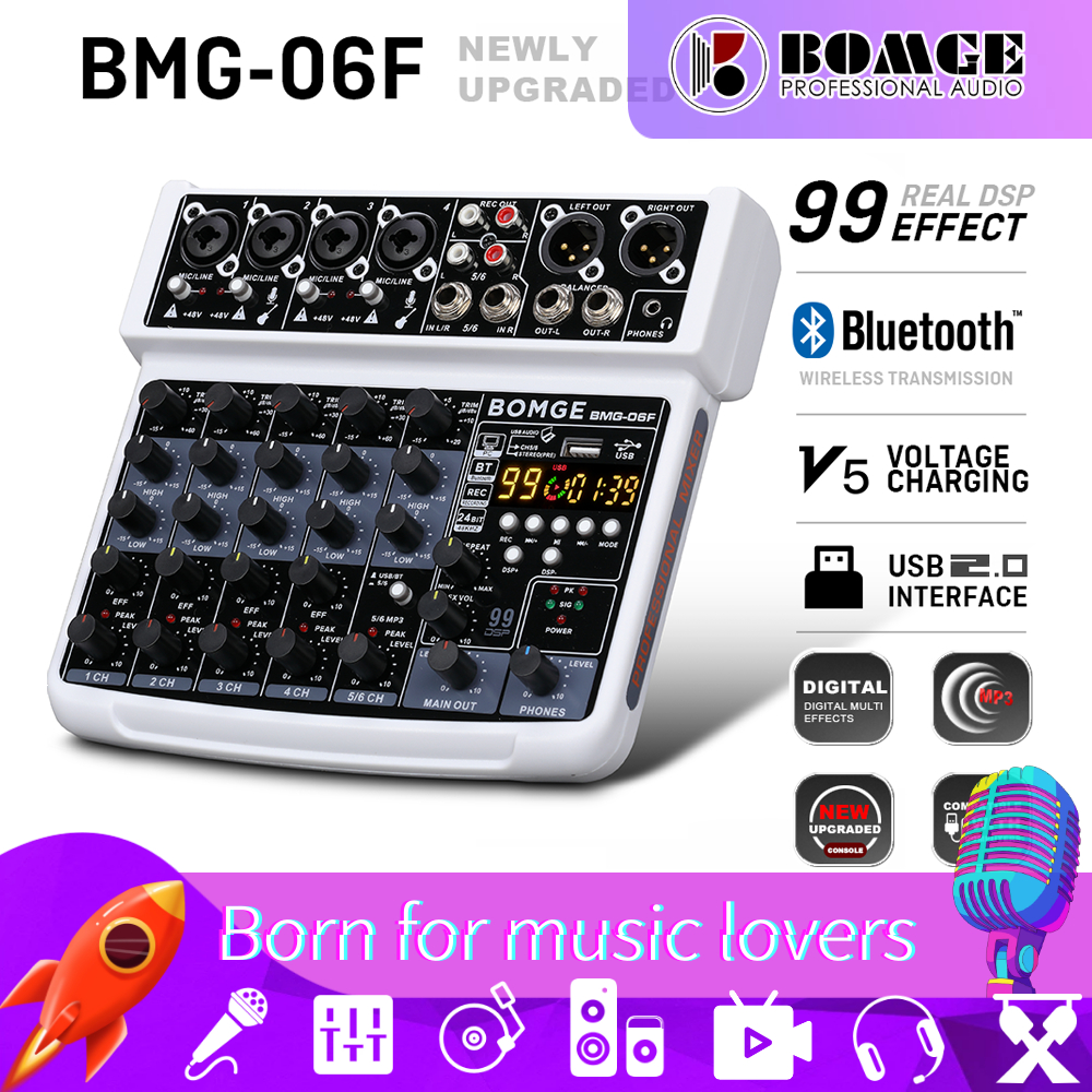 BOMGE 06F The latest 6-channel 99DSP Computer Recording Mixing DJ Audio ...