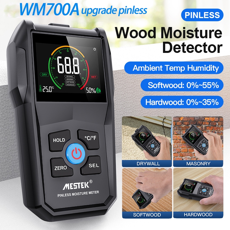 WM700A Wood Moisture Meter Non-Contact Type Non-Destructive Humidity ...