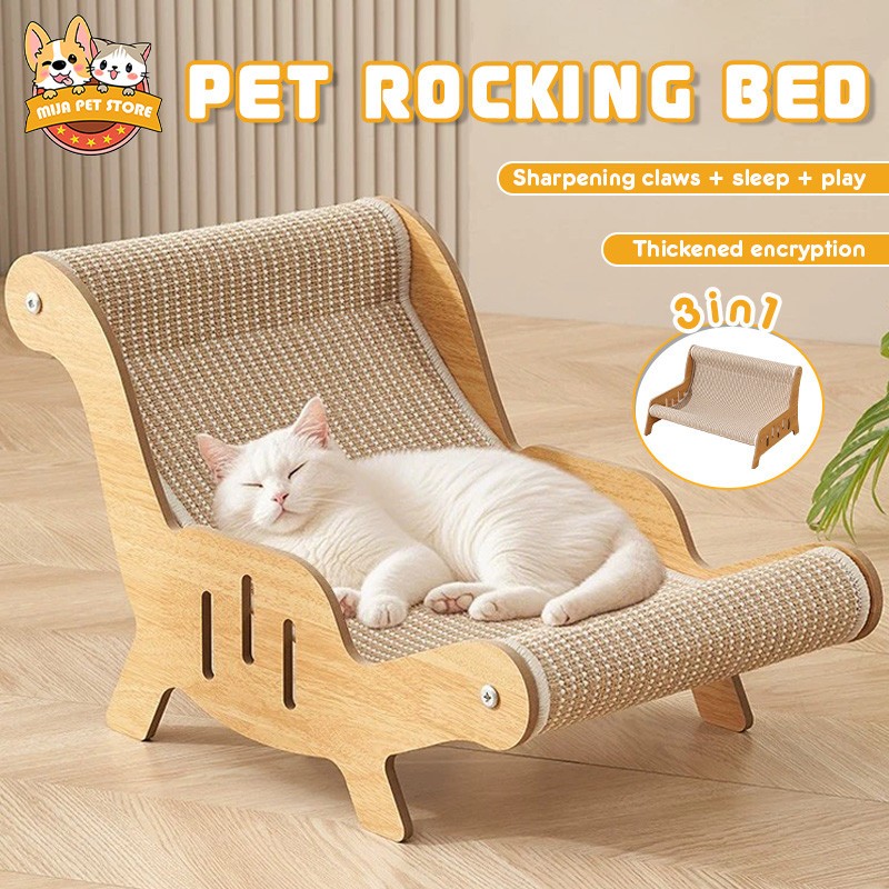 Sisal Cat Scratch Board Recliner Sofa Wear-resistant Cat Rocking Chair ...