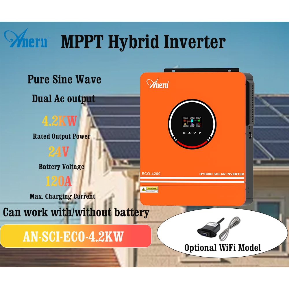Anern 4.2KW Pure Sine Wave Inverter MPPT Hybrid Inverter With/Without ...