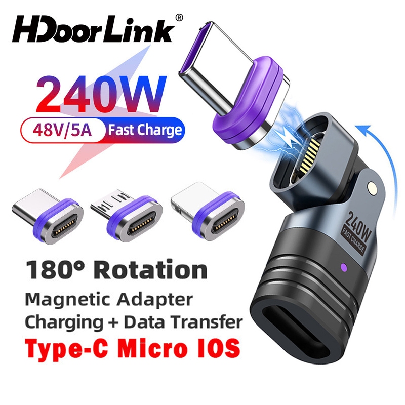 HdoorLink PD240W USB C Magnetic Charging Adapter 16Pin USB C To Type C ...