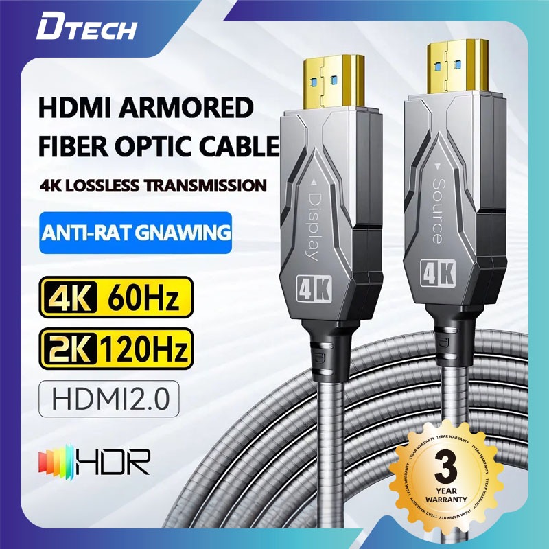 DTECH 4K HDMI optical fiber cable 2.0 for laptops desktop computers ...