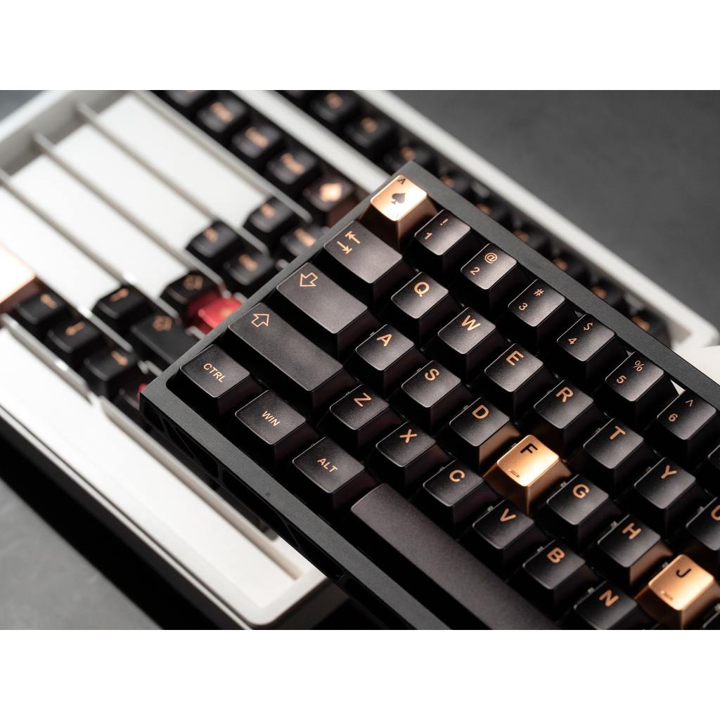 Womier 112 Keys Spade A Cherry Profile Metallic Coating Keycaps Set for ...
