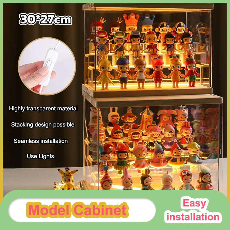 Toy display box transparent storage box stackable toy storage dust box ...