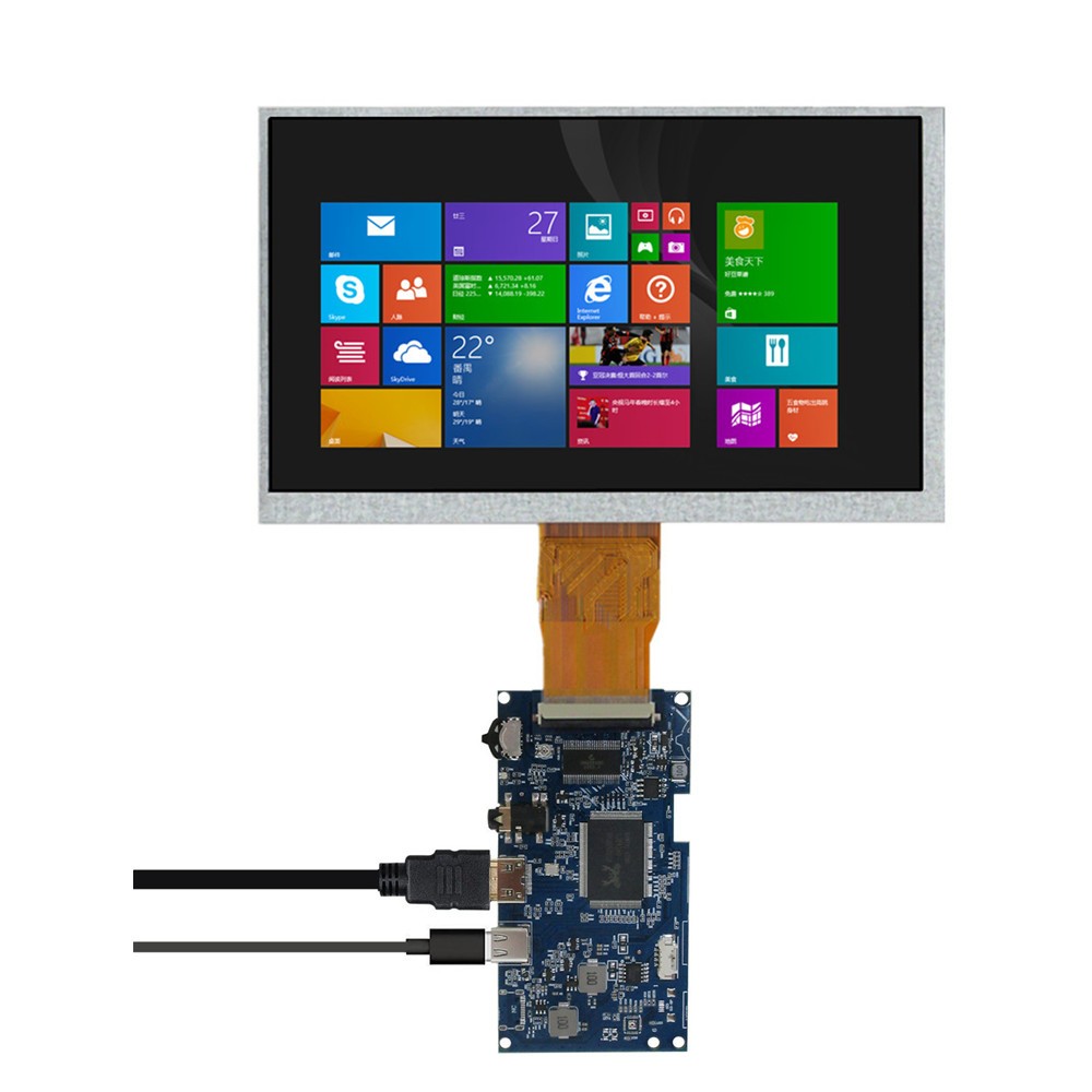 7 Inch IPS LCD Display Kit 1024x600 with Mini-HDMI/Type-C, 5V Powered ...