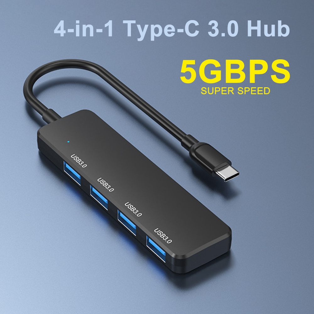 Portable Type-C USB 3.0 Hub, 4 Ports USB Hub Splitter, Ultra Thin Mouse ...