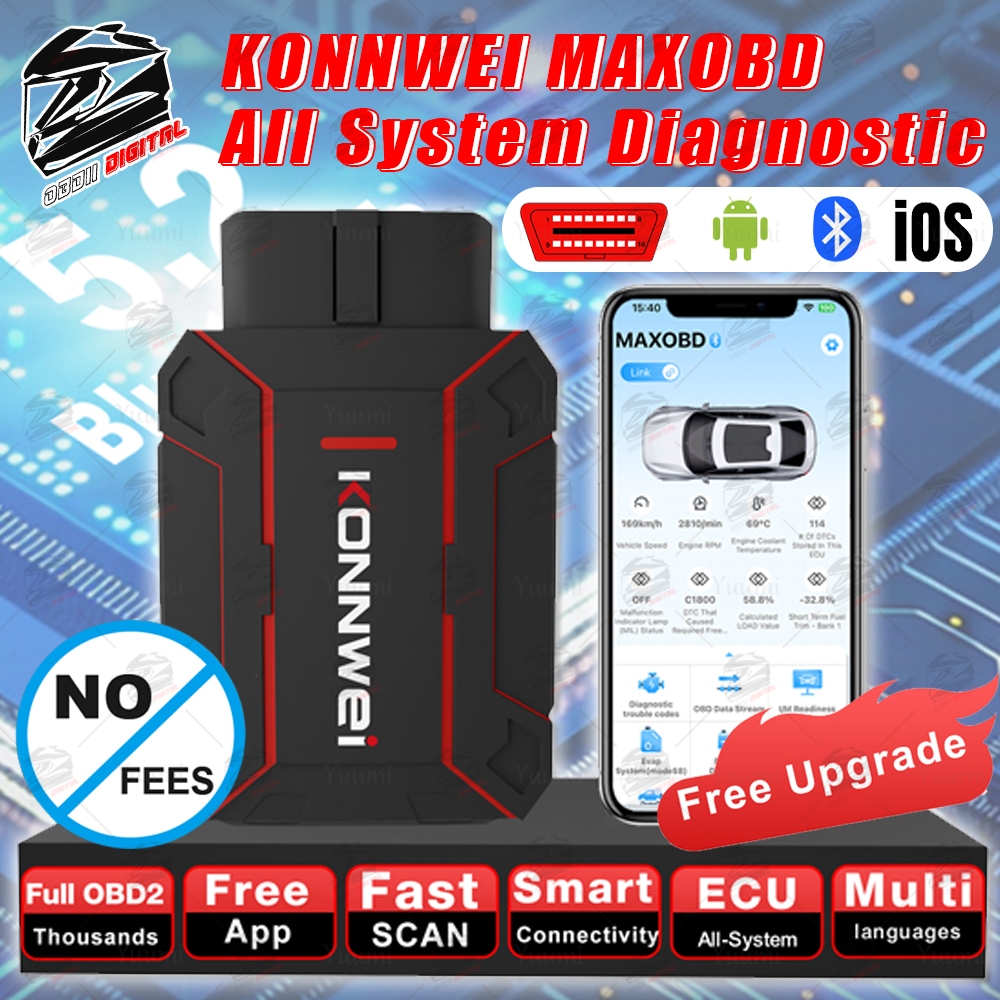 KONNWEI MAXOBD OBD2 Full System Car Diagnostic Tool BT 5.2 iOS OBDII ...