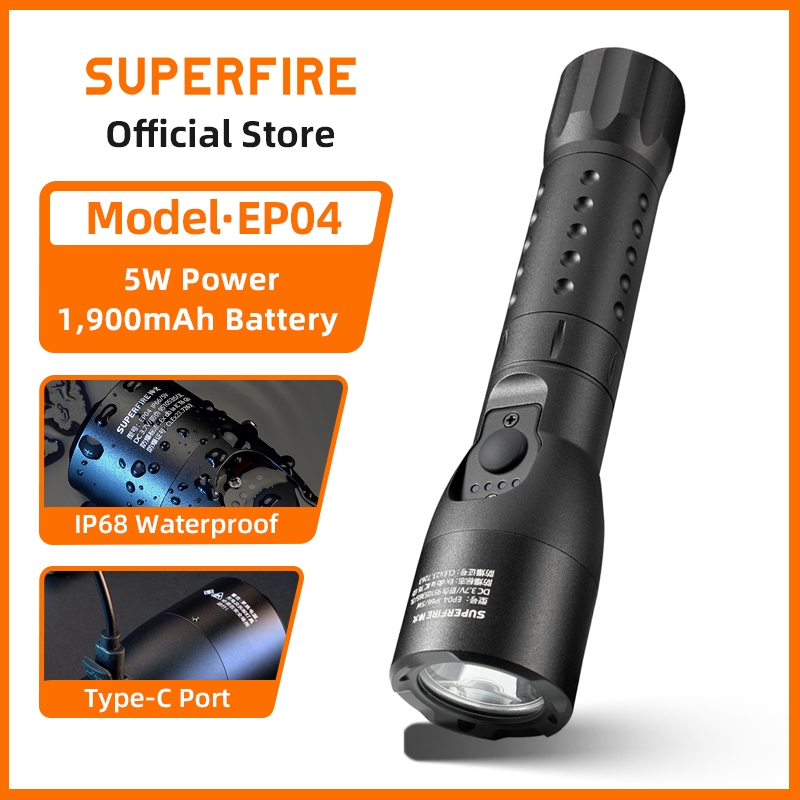 SUPERFIRE EP04 5W Explosion-Proof Flashlight LED Rechargeable Emergency ...
