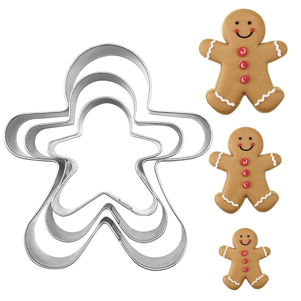 3Pc/set Christmas Cookie Cutter Gingerbread Xmas Tree Mold Christmas ...