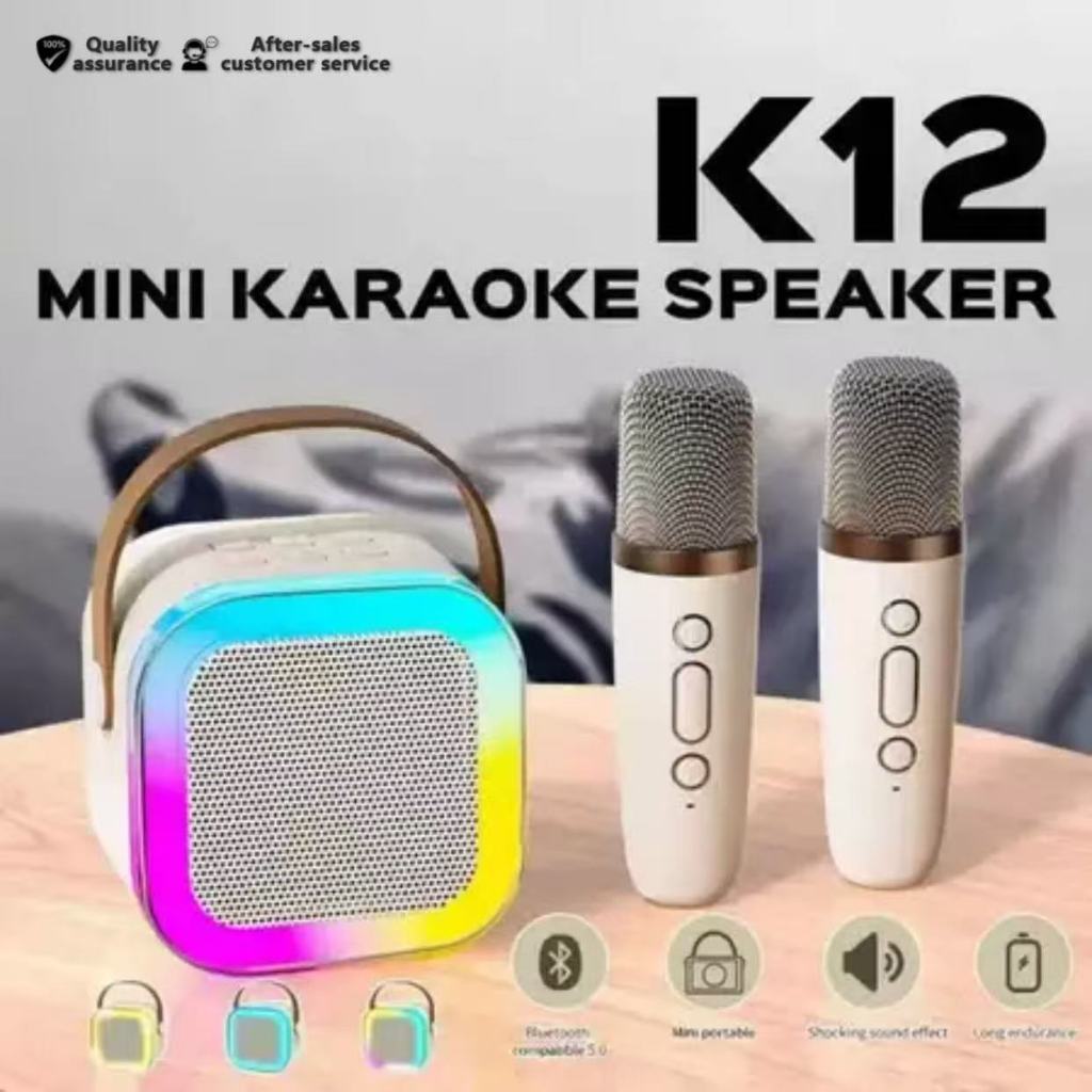 K12 Mini Karaoke Set with Speakers And 2 Mics Home KTV Bluetooth Audio ...