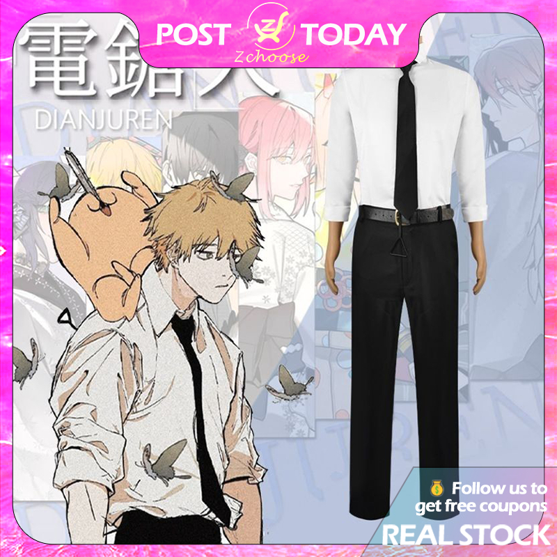 🇲🇾READY STOCK🇲🇾 Chainsaw Man Cosplay Costume Denji School Uniform Full ...