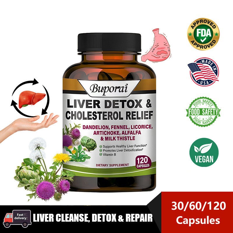 Liver Cleanse Detox Supplements with Milk Thistle-Fennel-Alfalfa ...