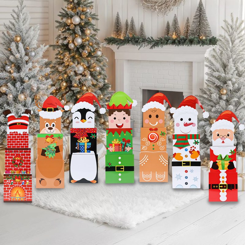 3Pcs Merry Christmas Stacking Boxes Christmas Theme Stacking Boxes ...