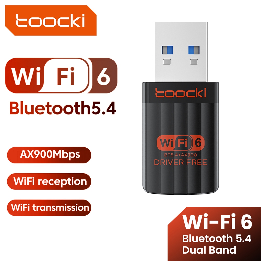 Toocki AX900 USB WiFi 6 Bluetooth 5.4 Adapter 2 In1 Dongle Dual Band 2 ...