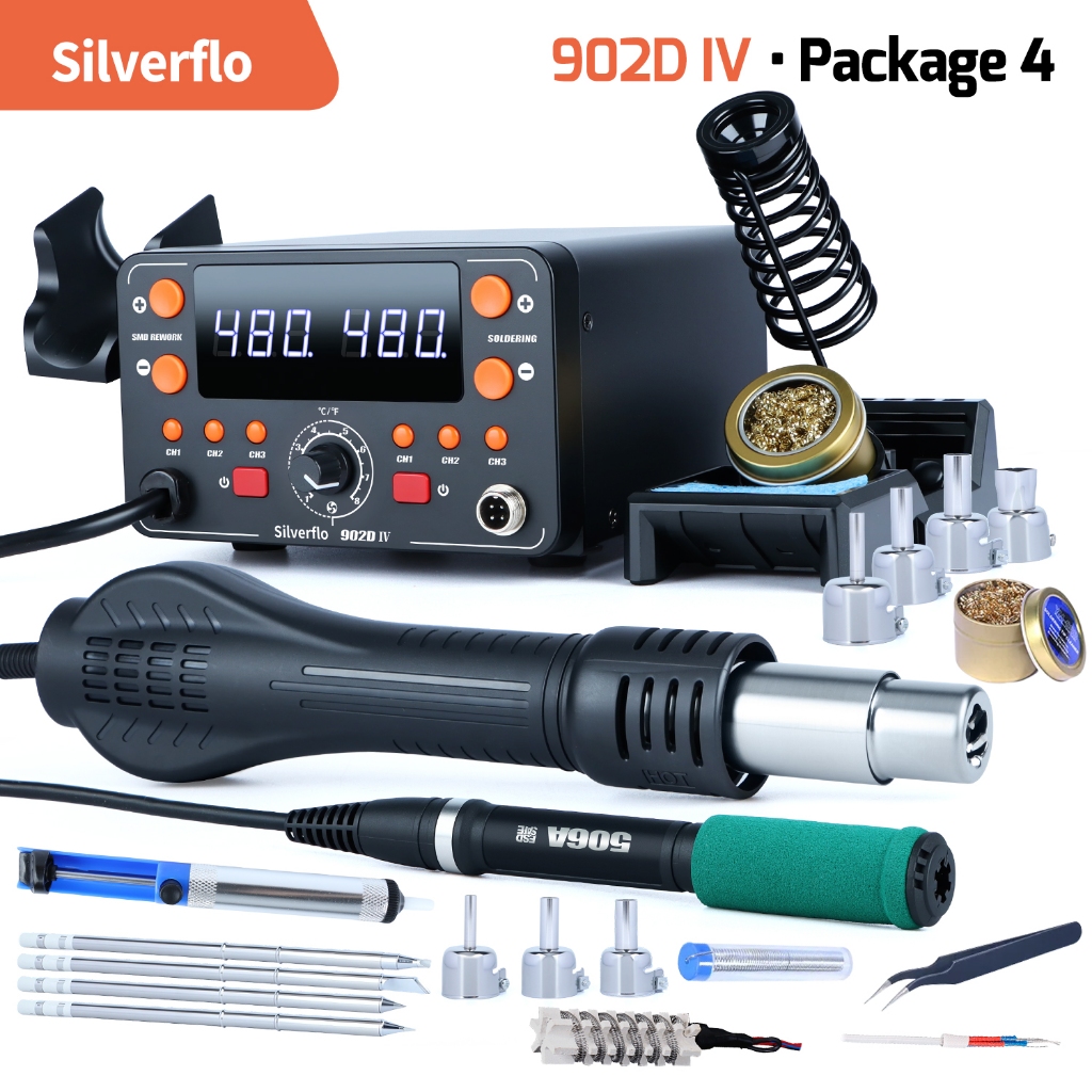 Silverflo 902D-IV 775W Soldering Station Hot Air Rework Station With ...