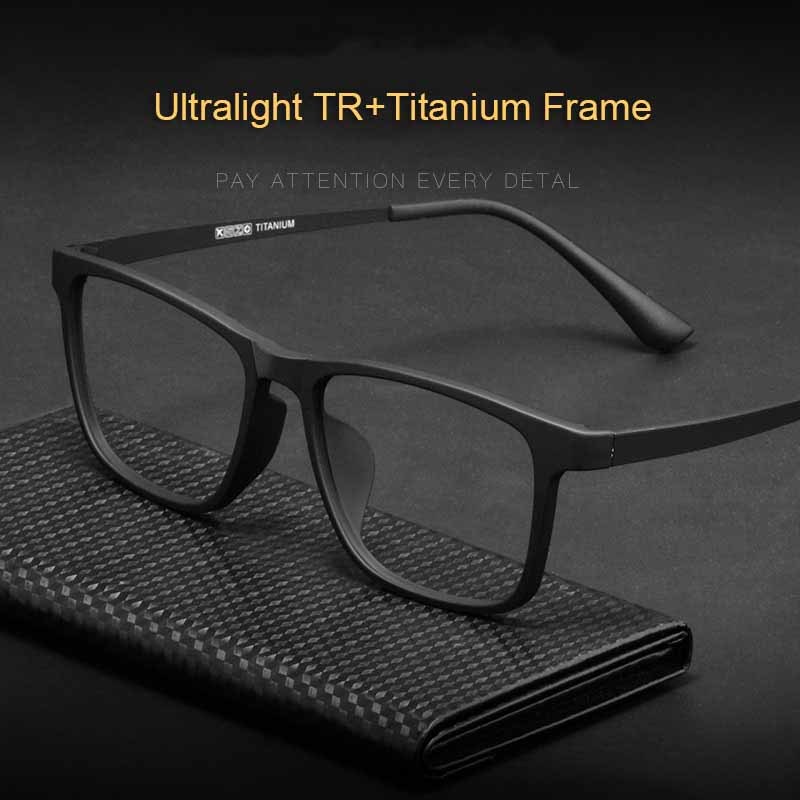 Transparent Optical Glasses Frame Men Ultralight TR90 Pure Titanium ...