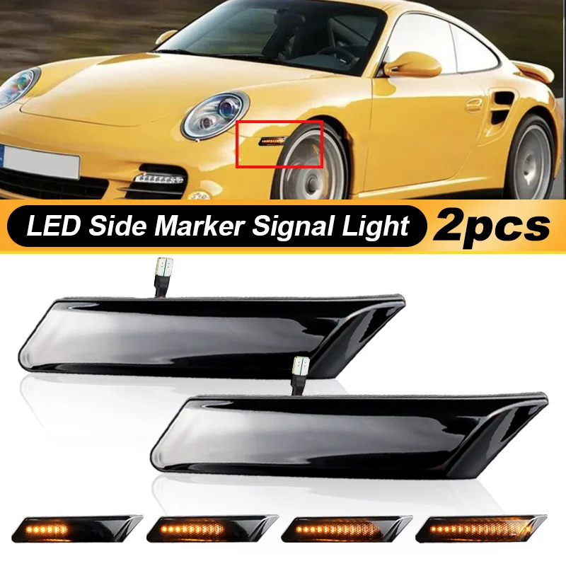 2pcs Dynamic LED Side Marker Turn Signal Light For Porsche 997 911 ...